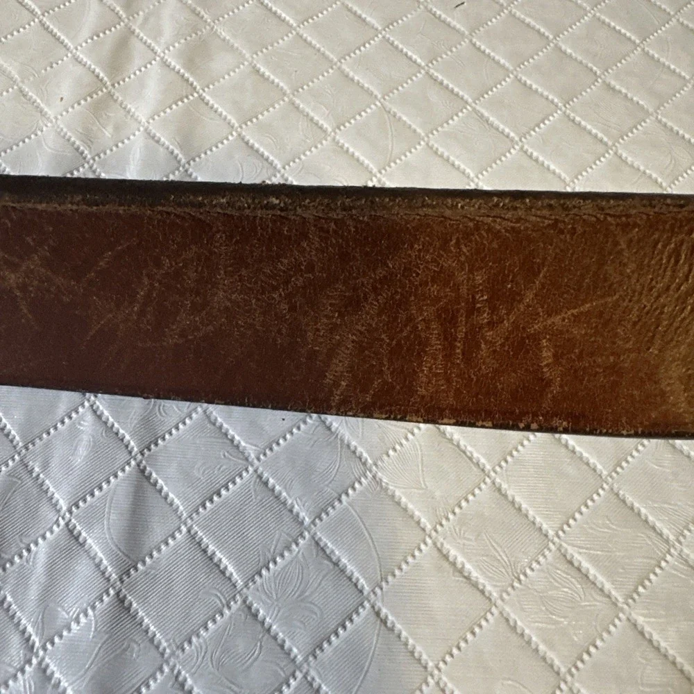 Brown Genuine Leather Belt‎ - Men's Size 42 Preowned Dress Casual